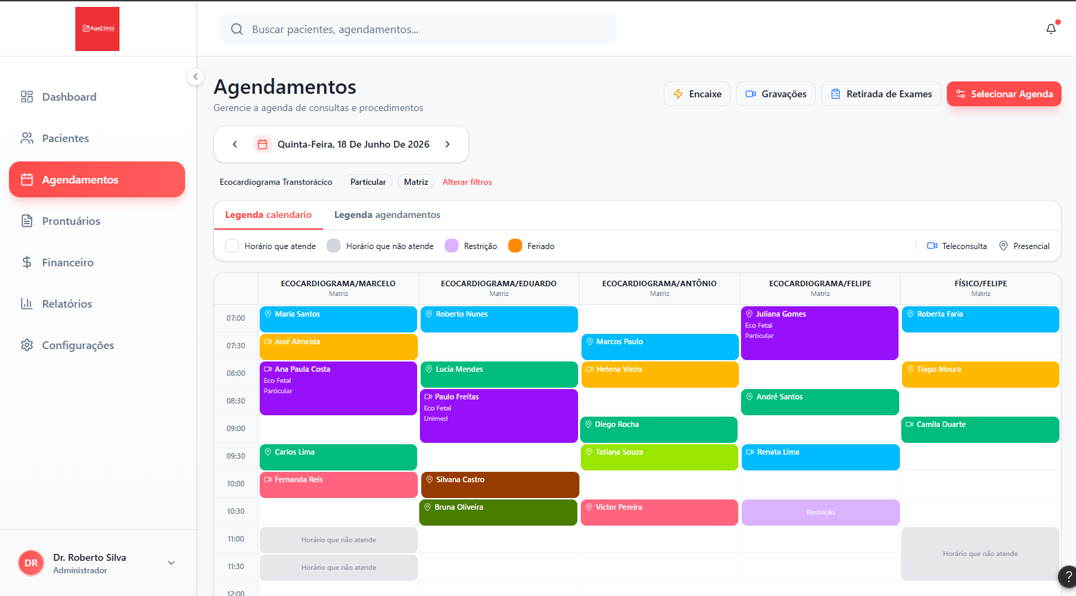 Resource-based scheduling no AgeClinic
